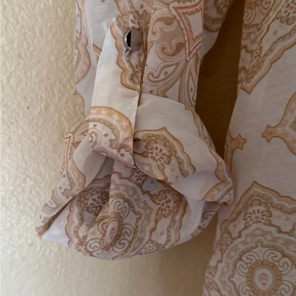 White House Black Market Women's beige & peach blouse size 10 - Picture 8 of 9